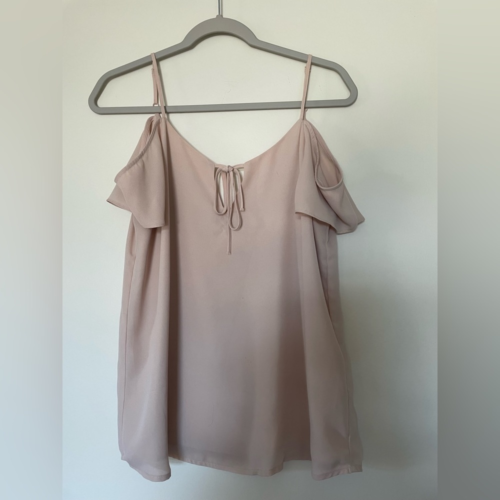 Light blush pink blouse tank top combo large